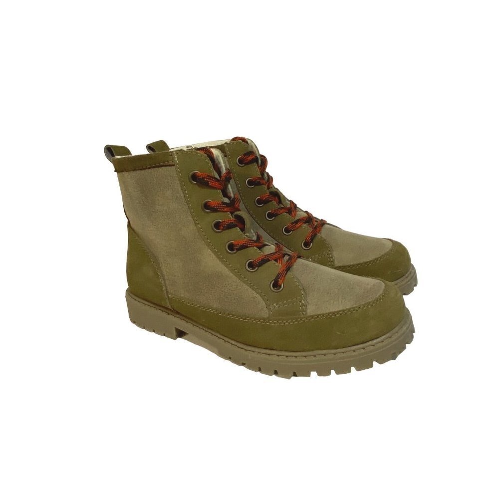 DayFive Ridge Faux Suede Lace‎ Up Fleece Lined Brown Boots Kids' Size 4